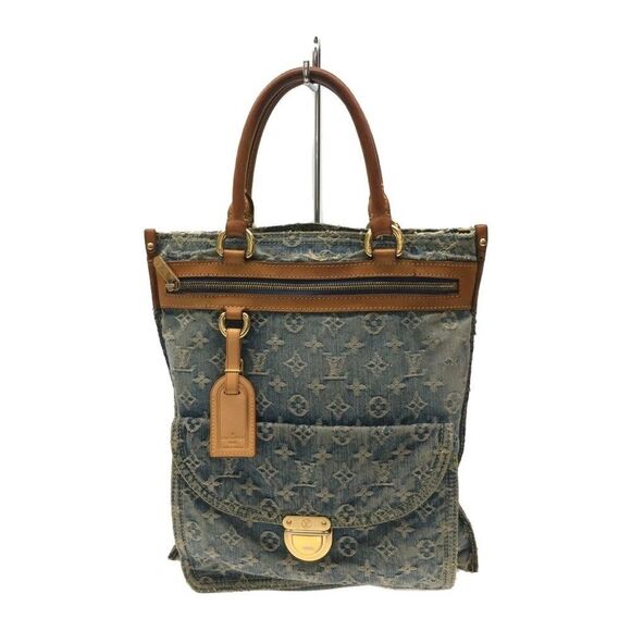 Louis Vuitton Flat Shopper Monogram Denim Blue Shoulder Bag - Picture 1 of 7